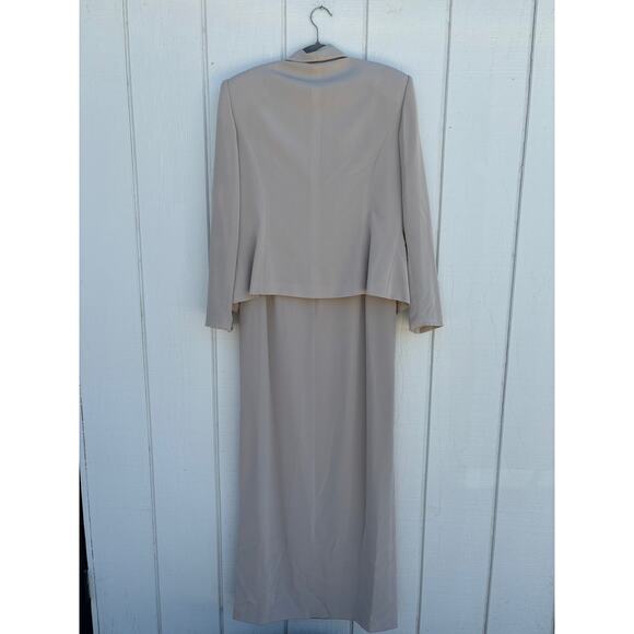 Oleg Cassini Black Tie Maxi Dress And Blazer Set, Size 14 - Picture 2 of 9